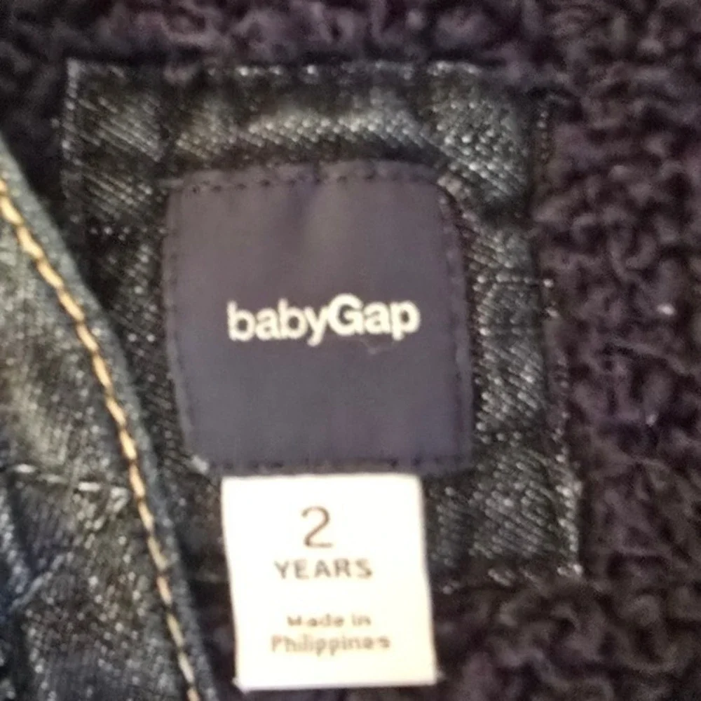 Baby Gap Toddler Boys Dark Wash Denim Sherpa Lined Jacket Blue 2‎ Years